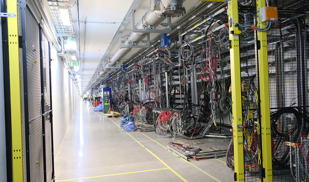 Cabling in the spokes section of the ESS Accelerator tunnel.