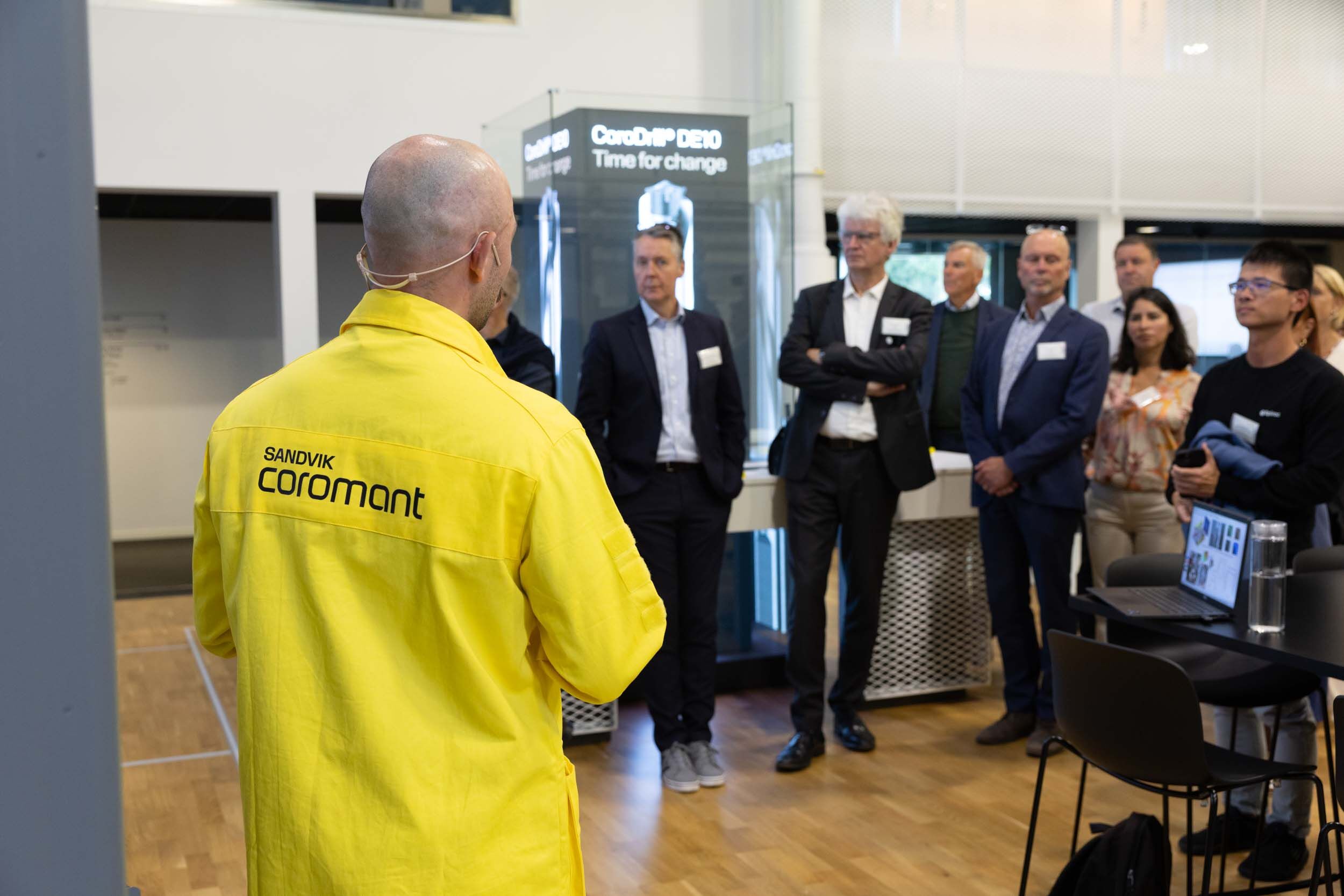 ESS Innovation Day participants during a demonstration and guided tour at Sandvik Coromant Center