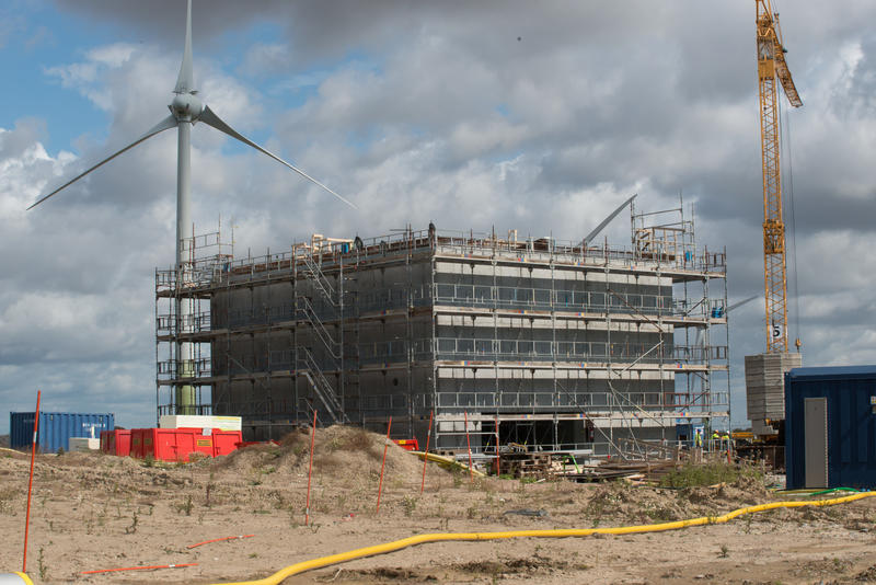 The Sprinkler Building will receive its top slab this week.