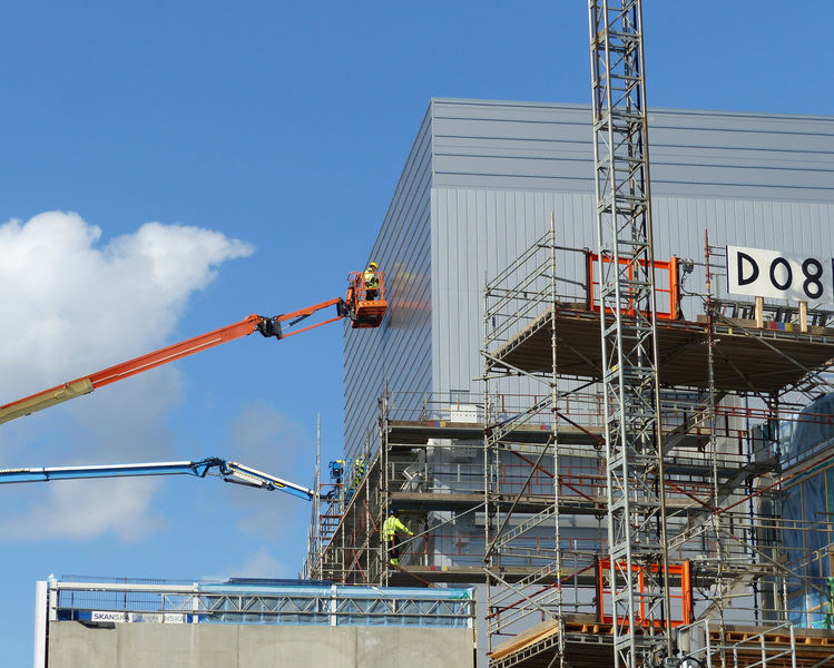 Steel cladding for the Target building.