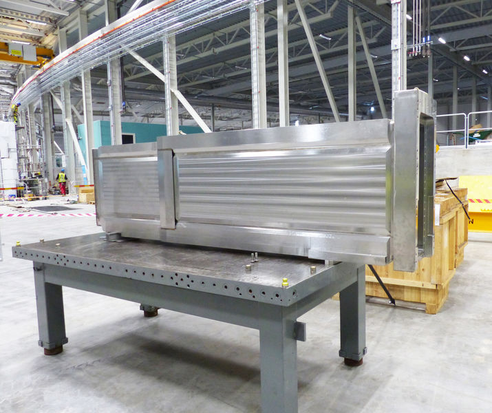 Alignment of port blocks is ongoing. These will be welded to the Monolith vessel.